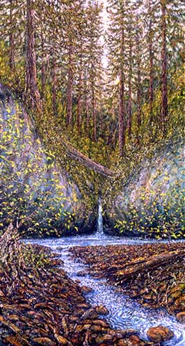 Major Creek, Acrylic Painting Of Empire Grade In Santa Cruz, California