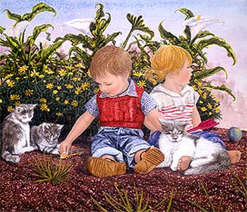 Kids and Cats: Children's Poetry Illustration